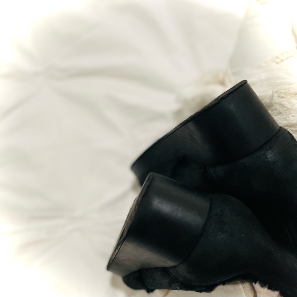 SOLD✨ROBERT CLERGERIE | 38 | Nadim Leather Sherpa Lace-Up Bootie Platform Wedge - Picture 7 of 13